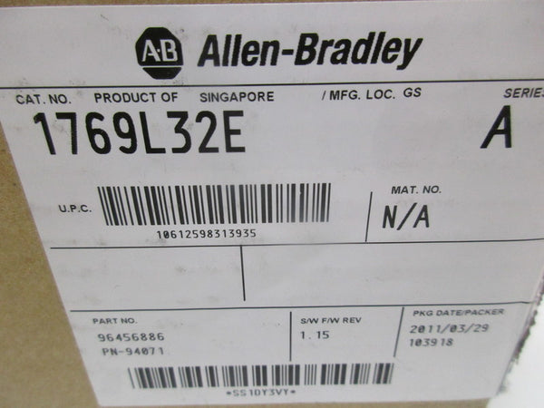 ALLEN BRADLEY 1769-L32E SER. A F/W 1.15 24VDC 0.66A NSMP
