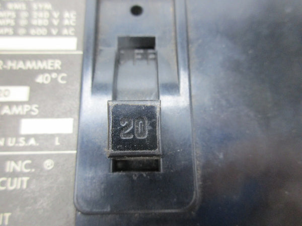 CUTLER HAMMER FC3020 CIRCUIT BREAKER 20A 600VAC  UNMP