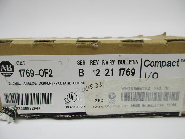 ALLEN BRADLEY 1769-OF2 COMPACTLOGIX SER. B F/W 2.1 NSMP