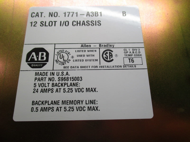 ALLEN BRADLEY 1771-A3B1 SER. B 5.25VDC 24A NSNP
