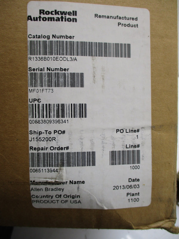 ALLEN BRADLEY 1336-B010-EOD-L3 SER.A REMAN