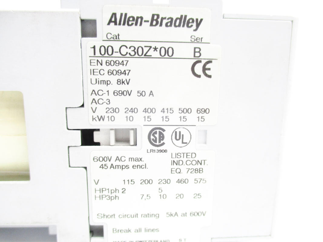 ALLEN BRADLEY 100-C30ZJ00 SER. B 24VDC NSNP