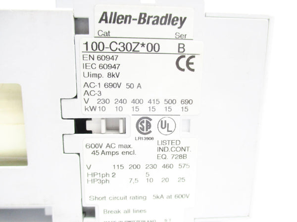 ALLEN BRADLEY 100-C30ZJ00 SER. B 24VDC NSNP
