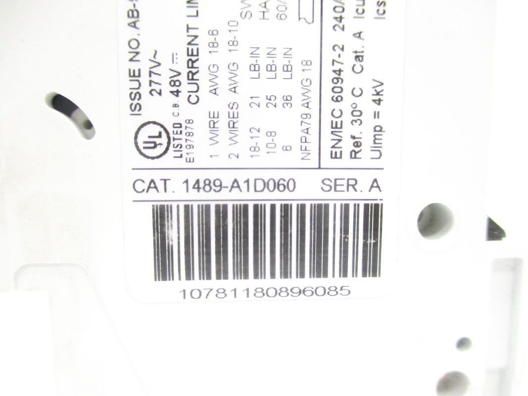 ALLEN BRADLEY 1489-A1D060 SER. A 277V 6A NSNP