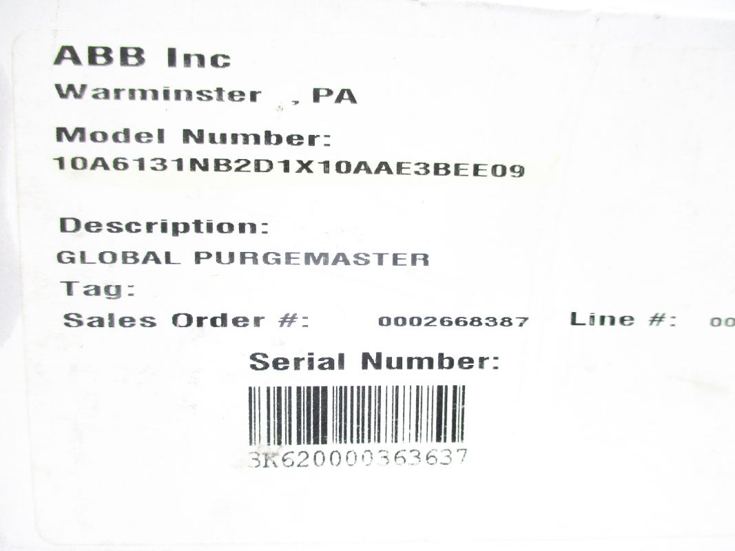 ABB 10A6131NB2D1X10AAE3BEE09 150PSI NSMP