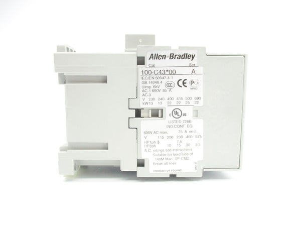 ALLEN BRADLEY 100-C43D10 SER. A 110/120V (BR/WH) NSMP