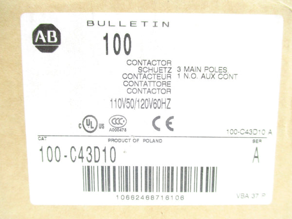 ALLEN BRADLEY 100-C43D10 SER. A 110/120V (BR/WH) NSMP