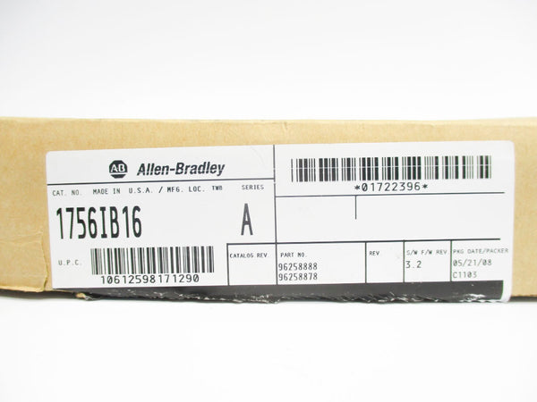 ALLEN BRADLEY 1756-IB16 SER. A F/W 3.2 10-31.2VDC 10A NSMP