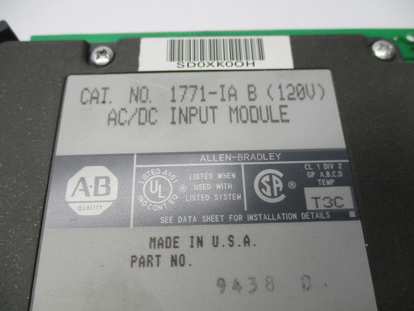 ALLEN BRADLEY 1771-IA SER. B 120VAC/DC UNMP
