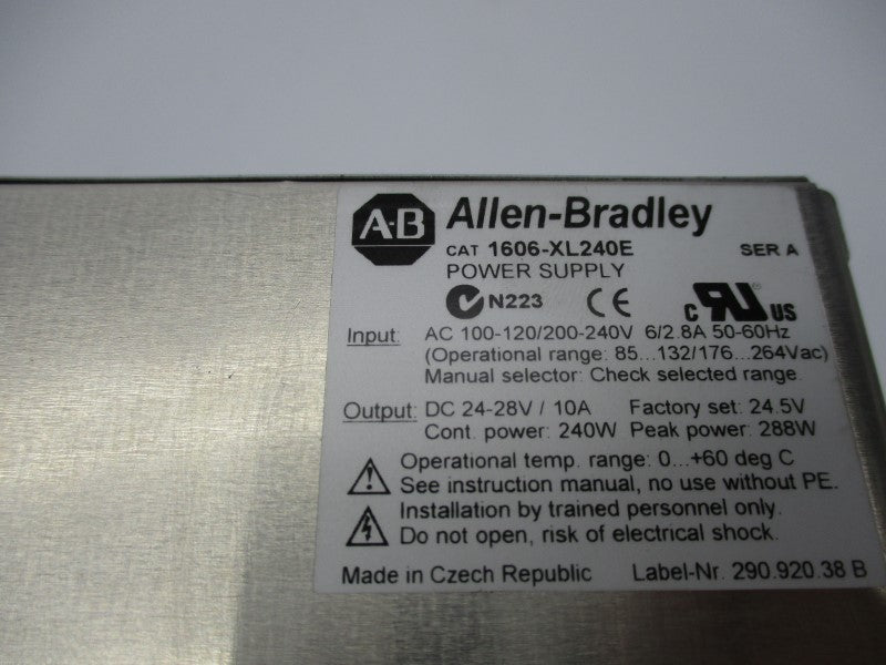 ALLEN BRADLEY 1606-XL240E SER. A 100-120/200-240VAC 6/2.8A NSNP