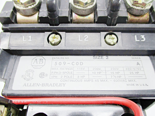 ALLEN BRADLEY 509-COD SER. A 110/115-120VAC 45A (BR/YL) NSMP
