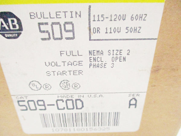 ALLEN BRADLEY 509-COD SER. A 110/115-120VAC 45A (BR/YL) NSMP