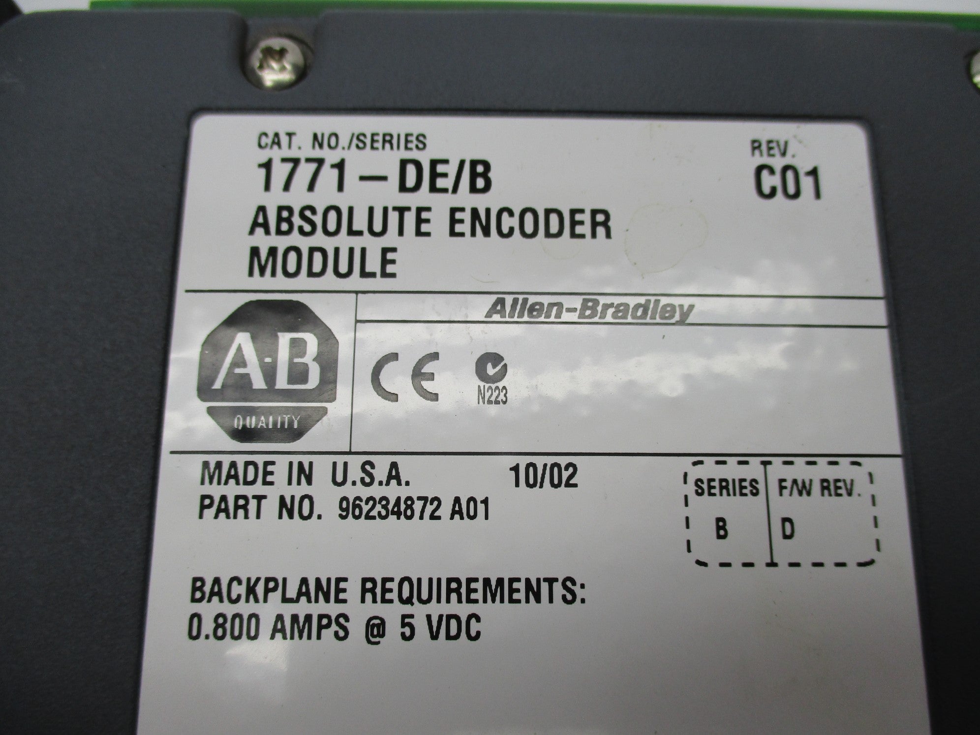 ALLEN BRADLEY 1771-DE SER. B NSNP