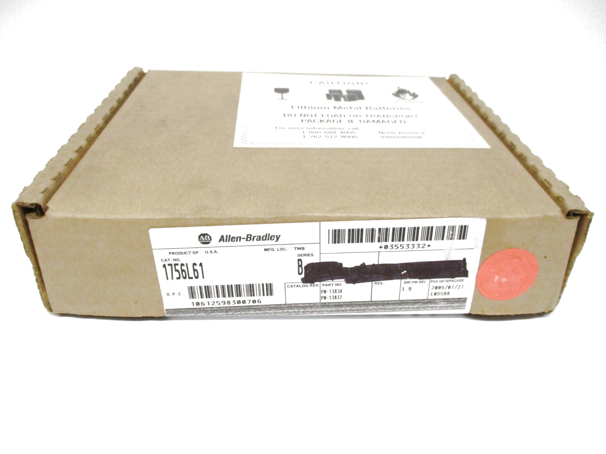 ALLEN BRADLEY 1756-L61 SER. B F/W 1.9 DATE: 2009 NSFS