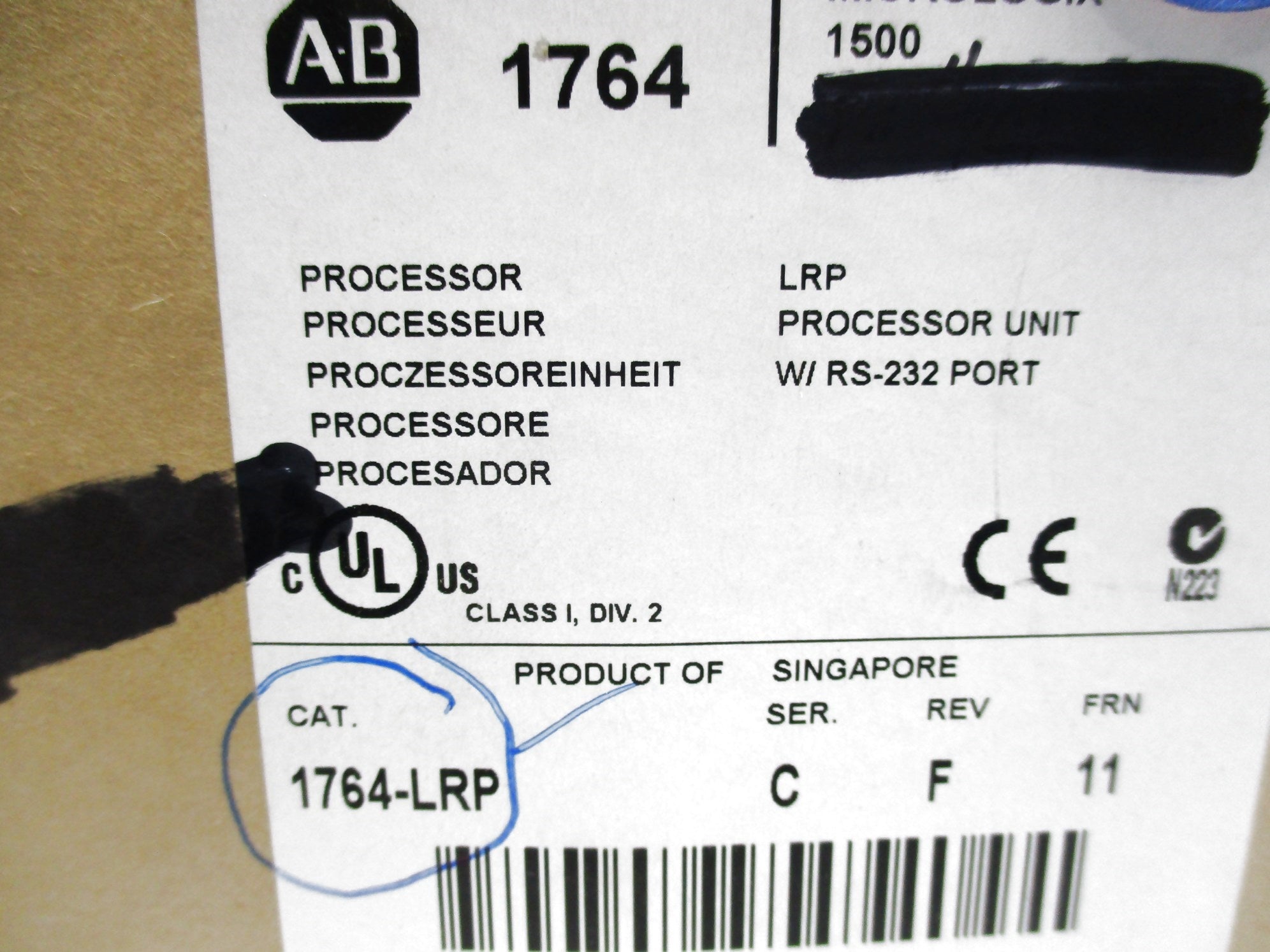 ALLEN BRADLEY 1764-LRP SER. C F/W 11 5VDC NSMP