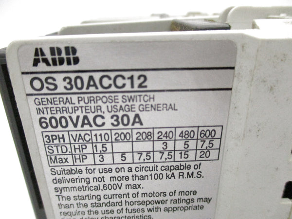 ABB OS30ACC12 1SCA022548R9720 NSMP