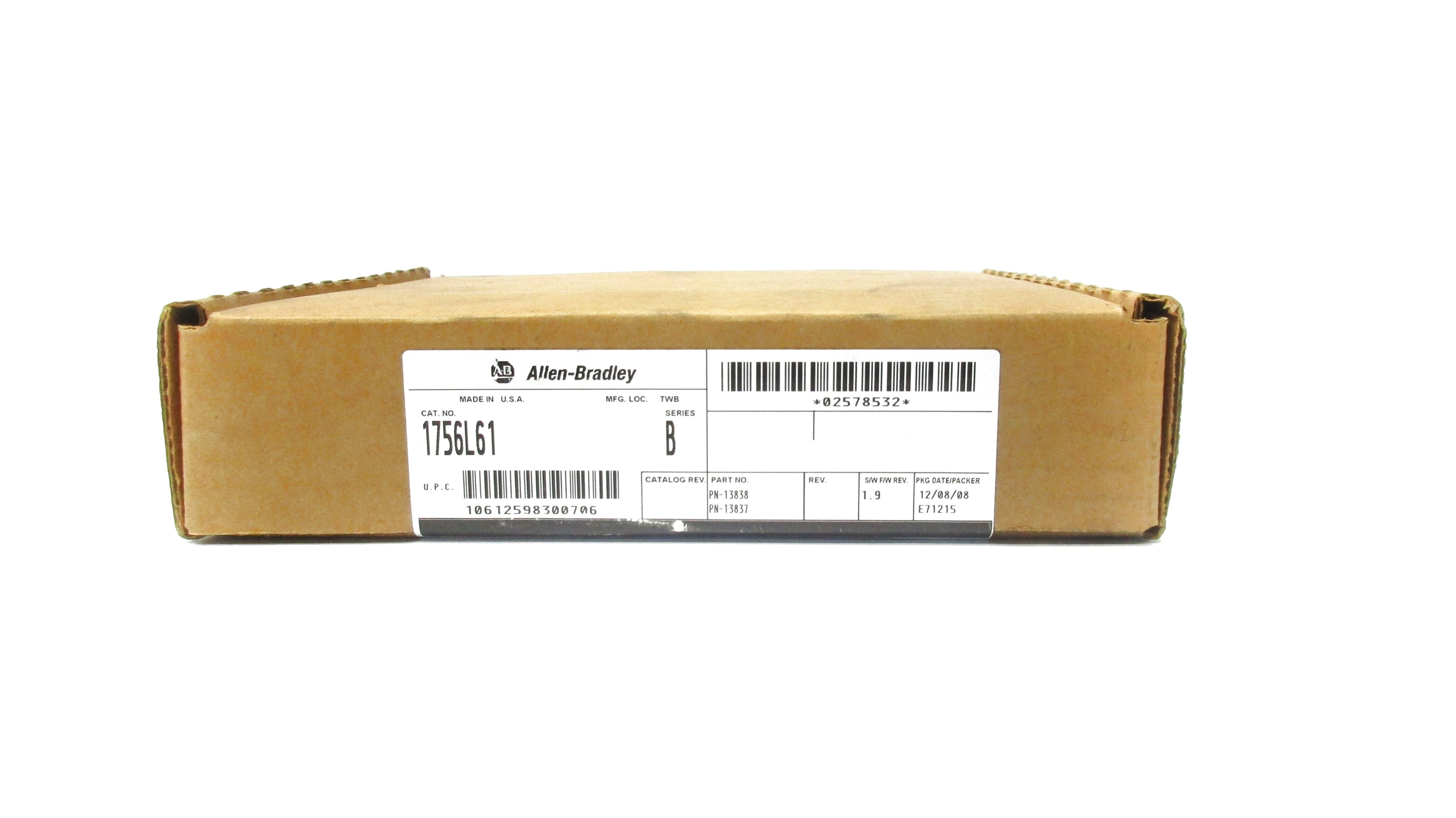 ALLEN BRADLEY 1756-L61 SER. B F/W 1.9 DATE: 2012 NSFS