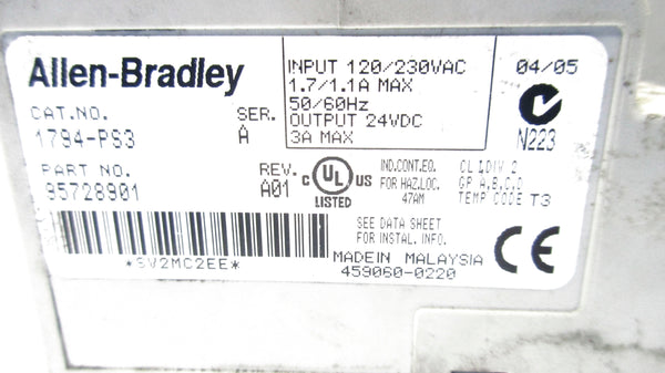 ALLEN BRADLEY 1794-PS3 SER. A UNMP