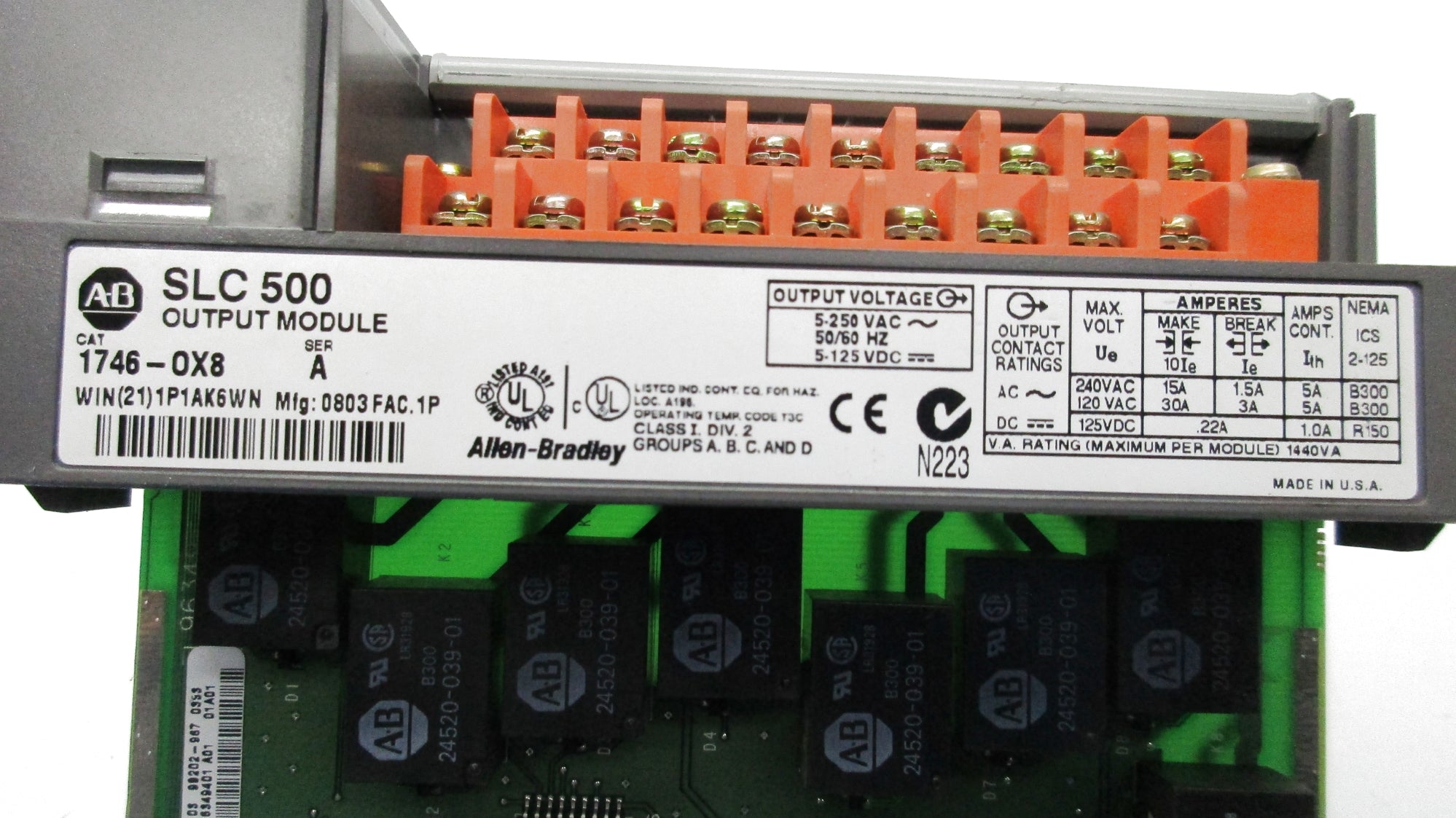 ALLEN BRADLEY 1746-OX8 SER. A 5-250VAC UNMP