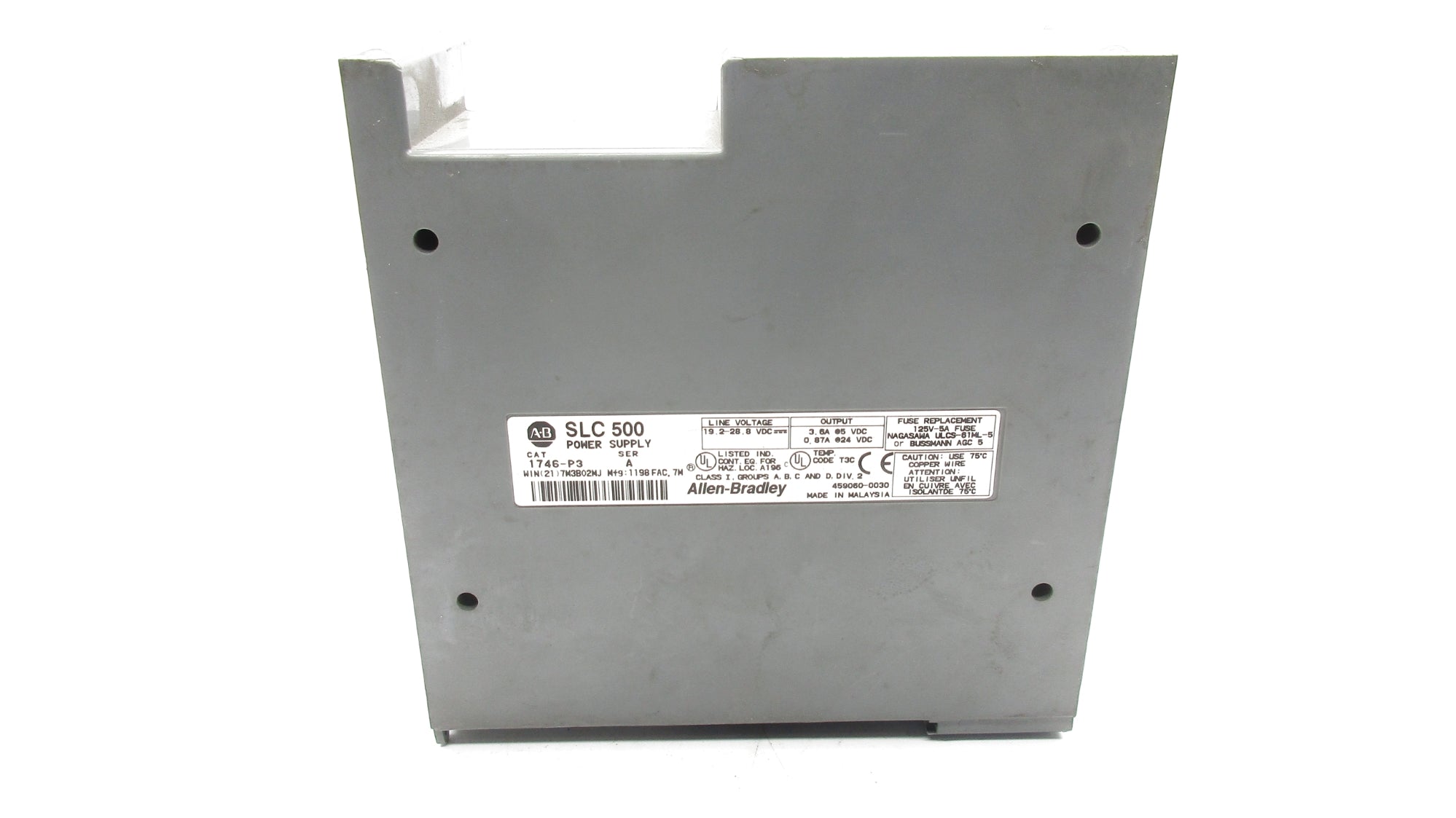 ALLEN BRADLEY 1746-P3 SER. A 19.2-28.8VDC (NO DOOR) UNMP