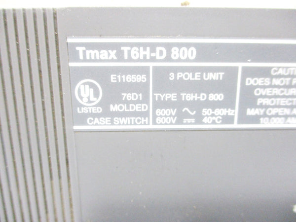 ABB T6H-D800 600V 800A (AS PICTURED) NSNP