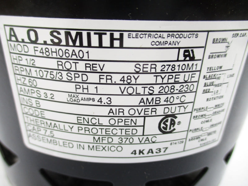 A.O. SMITH 4KA37 208-230V 3.2A NSMP