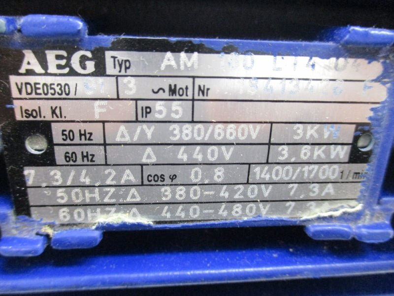 AEG VDE0530/91 380/660V 4.2/7.3A UNMP