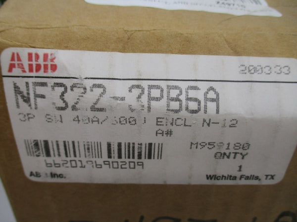 ABB NF322-3PB6A 600V 40A NSMP