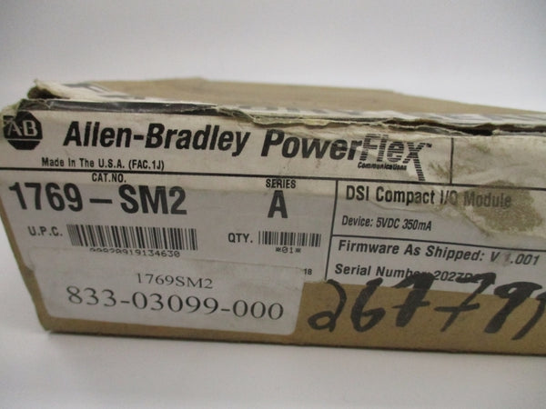 ALLEN BRADLEY 1769-SM2 SER. A  F/W V1.001 5VDC NSMP