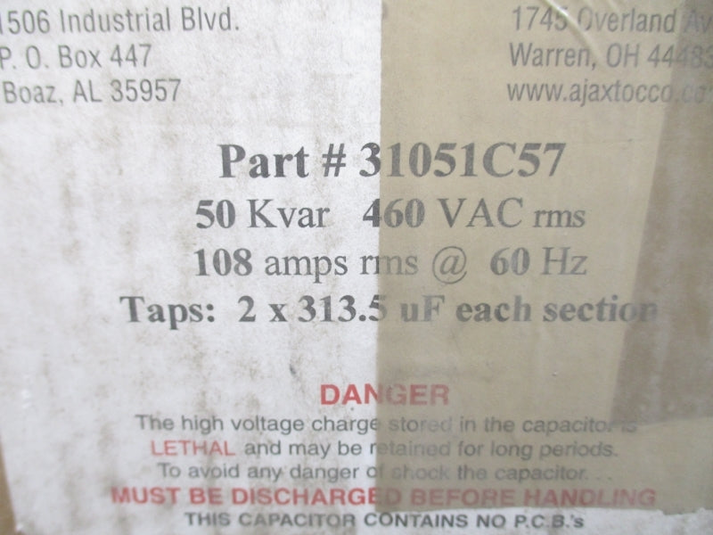 AJAX TOCCO 31051C57 460VAC 108A NSNP