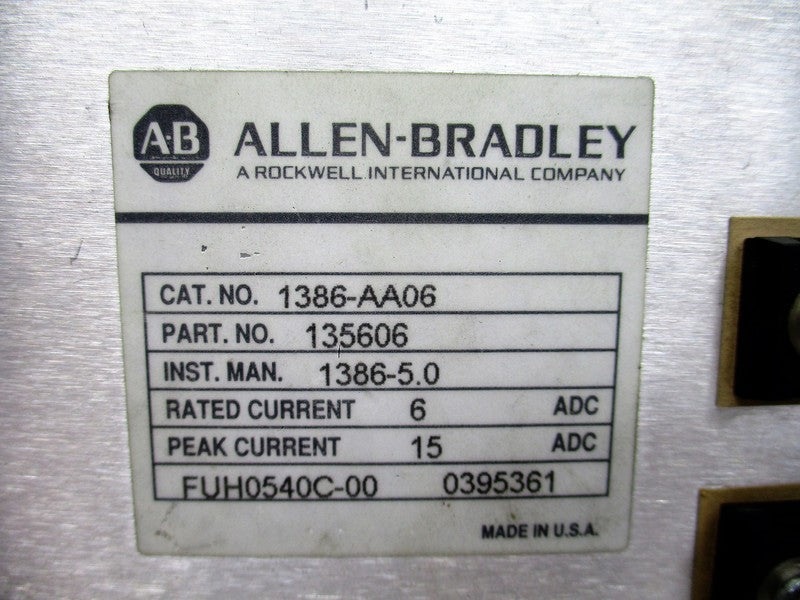 ALLEN BRADLEY 1386-AA06 UNMP