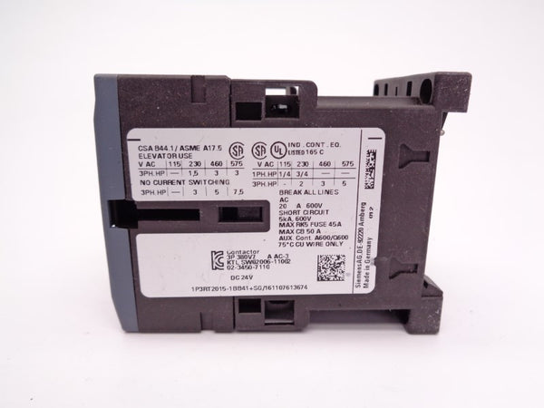 SIEMENS 3RT2015-1BB41 24VDC 50A NSNP