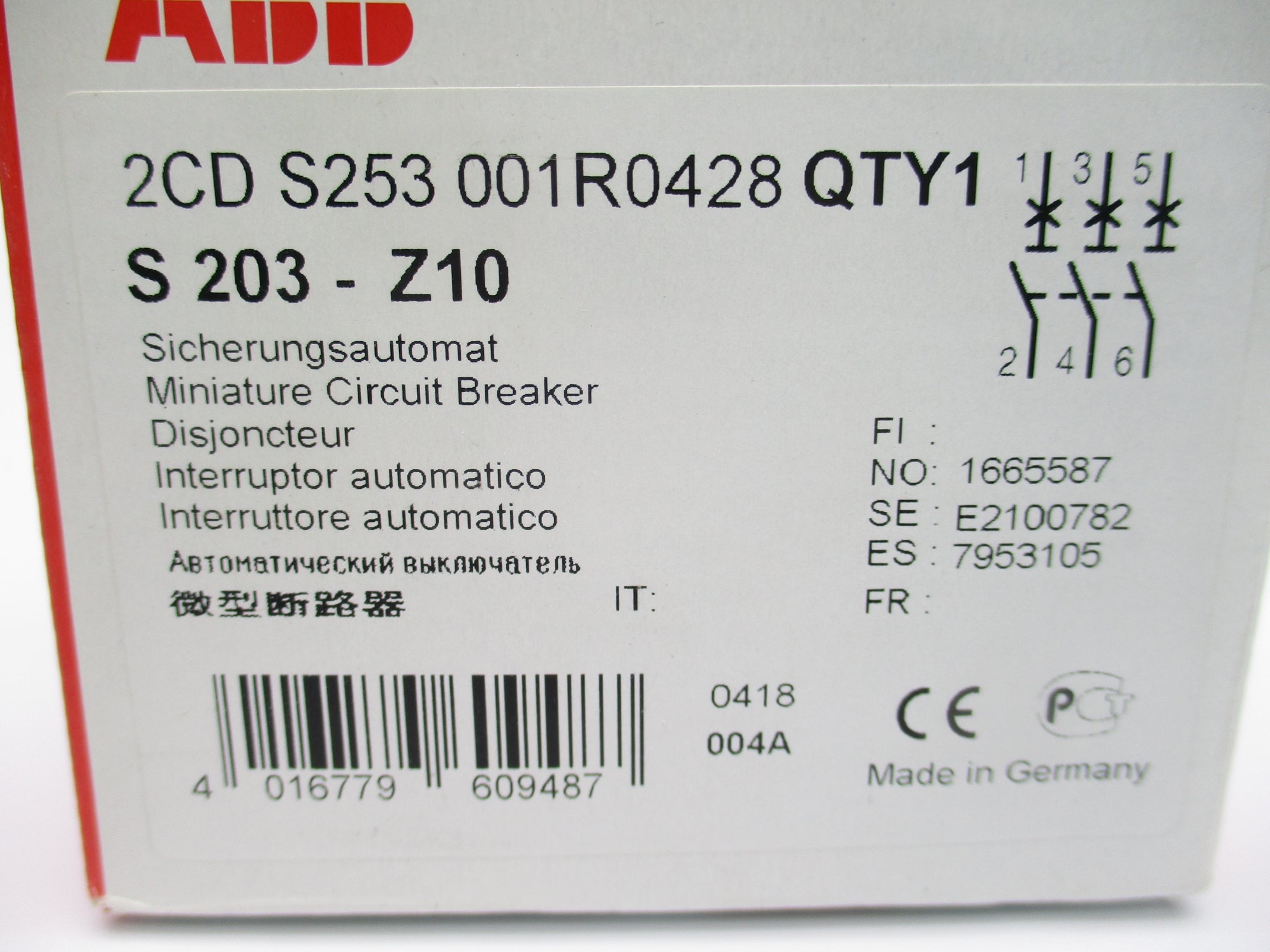 ABB 2CD S253 001 R0428 10A 400V NSMP