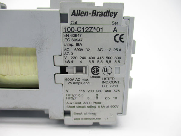 ALLEN BRADLEY 100-C12ZJ01 SER. A 24VDC NSNP