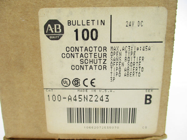 ALLEN BRADLEY 100-A45NZ243 SER. B 24VDC  NSMP