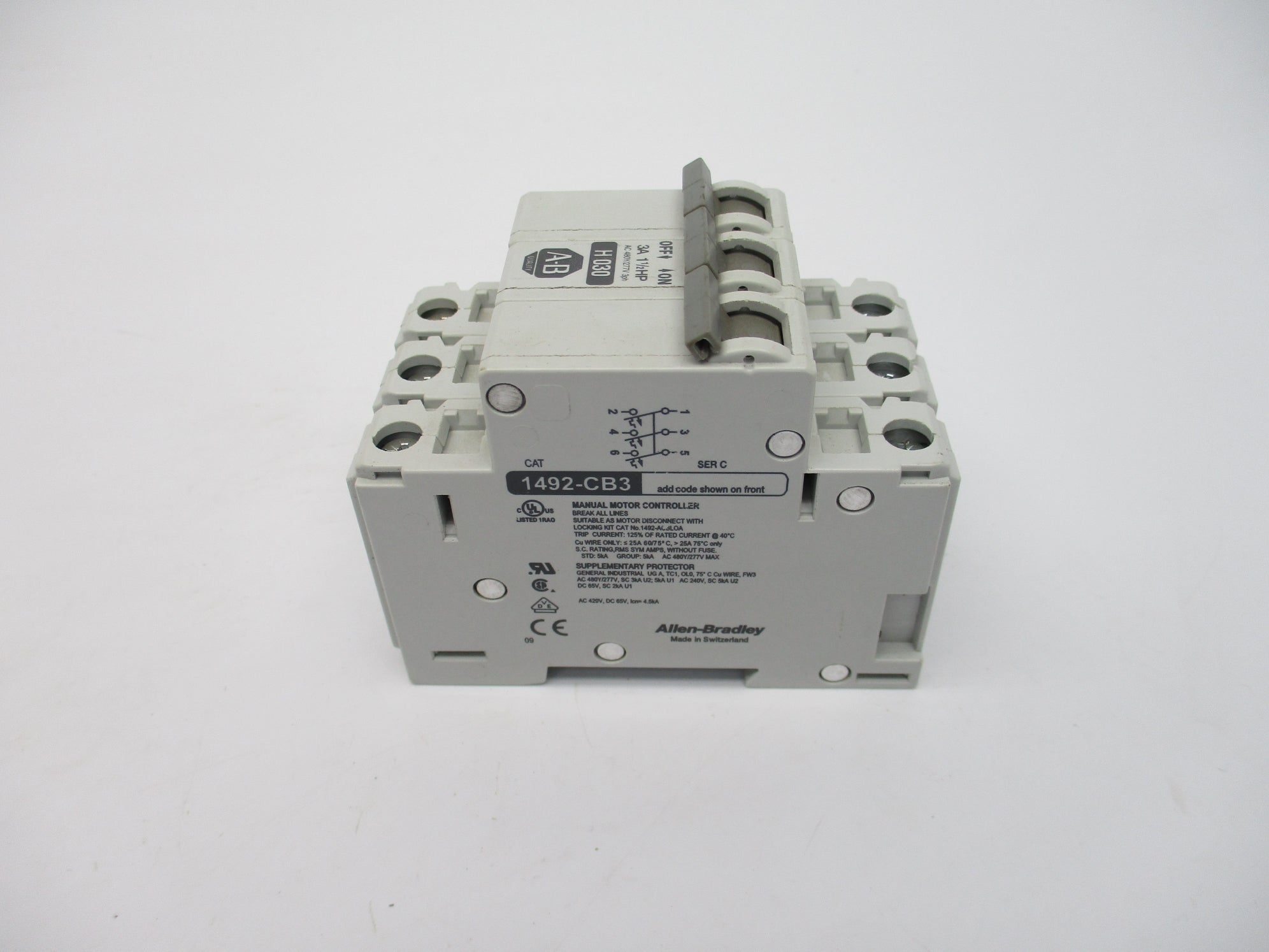 ALLEN BRADLEY 1492-CB3H030 SER. C 3A 277V  NSNP
