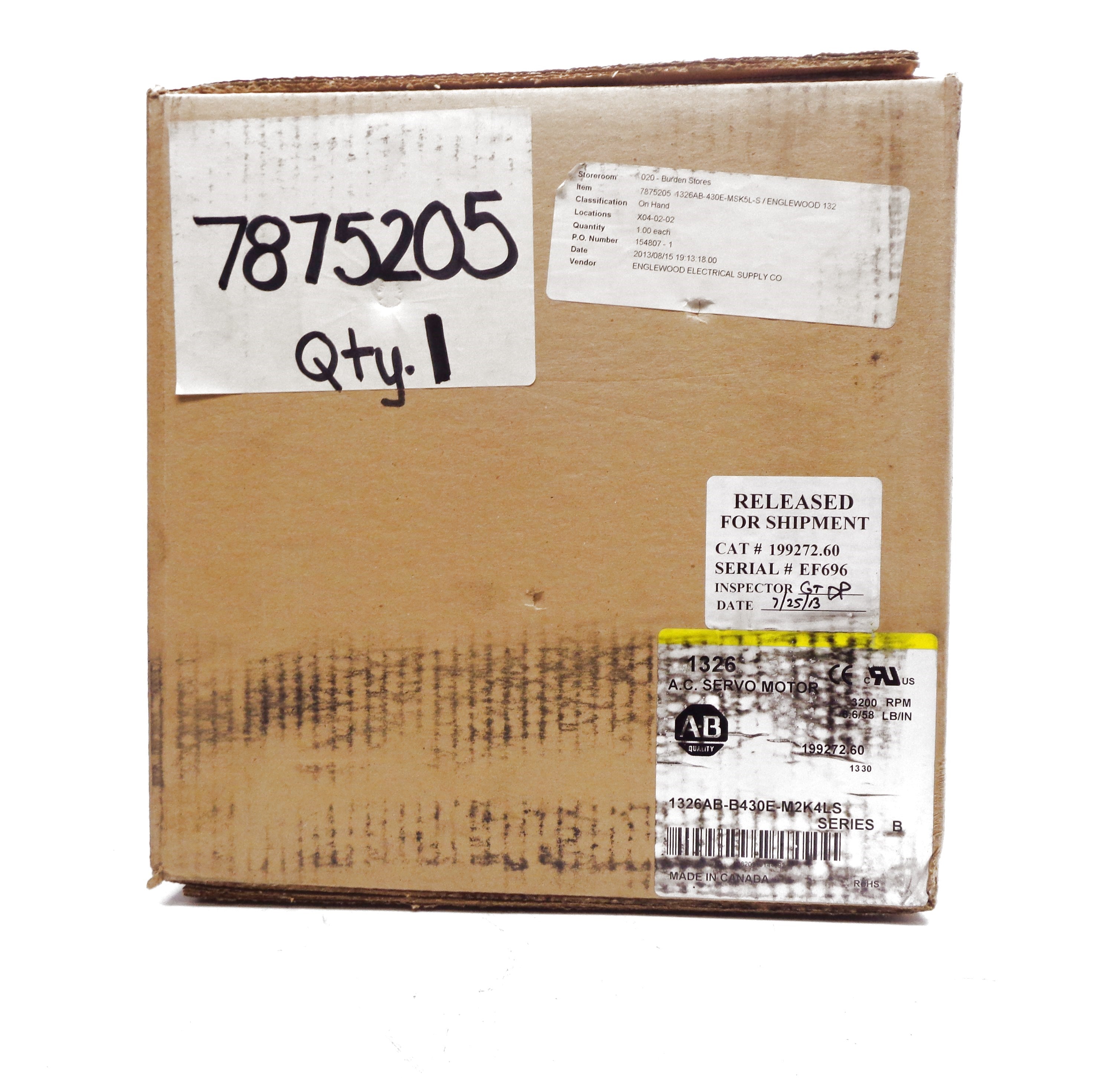 ALLEN BRADLEY 1326AB-B430E-M2K4LS SER. B (DATE: 2013) NSFS