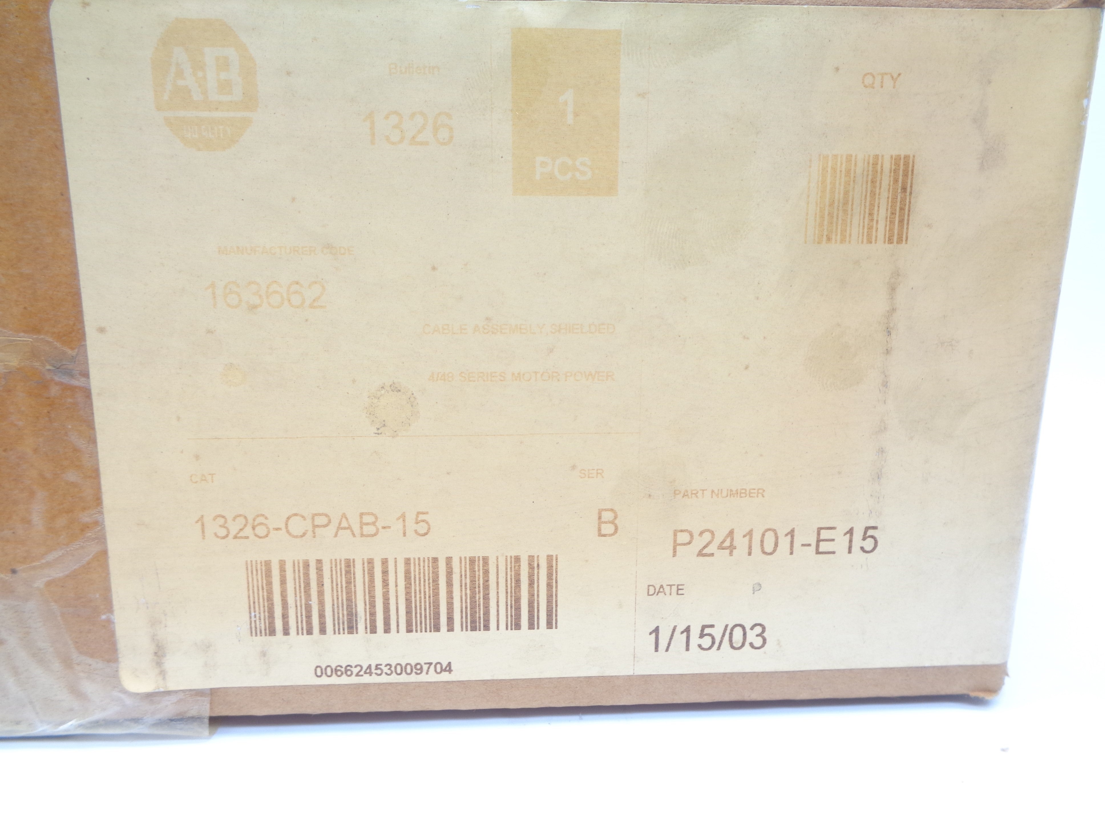 ALLEN BRADLEY 1326-CPAB-15 SER. B NSMP