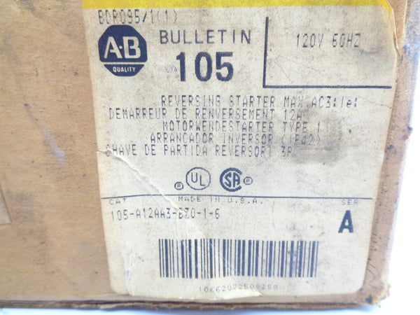 ALLEN BRADLEY 105-A12AA3-B30-1-6 SER. A (BR/YL) NSMP