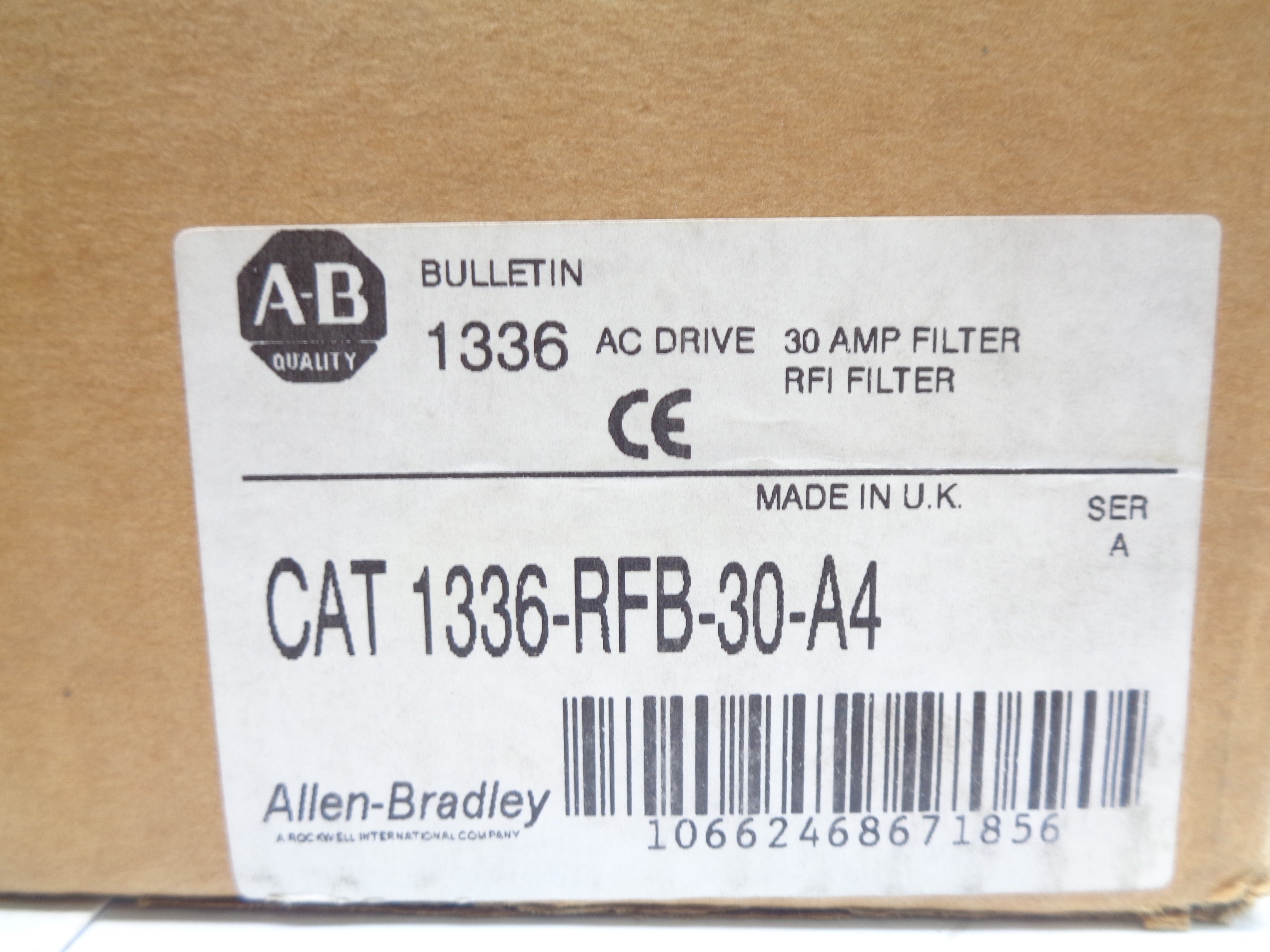 ALLEN BRADLEY 1336-RFB-30-A4 SER. A 460VAC 30A (BR/WH) NSMP
