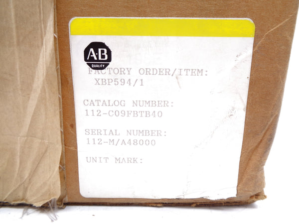 ALLEN BRADLEY 112-C09FBTB40 SER. A (BR/YL) NSMP