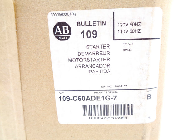 ALLEN BRADLEY 109-C60ADE1G-7 SER. B (BR/WH) NSMP