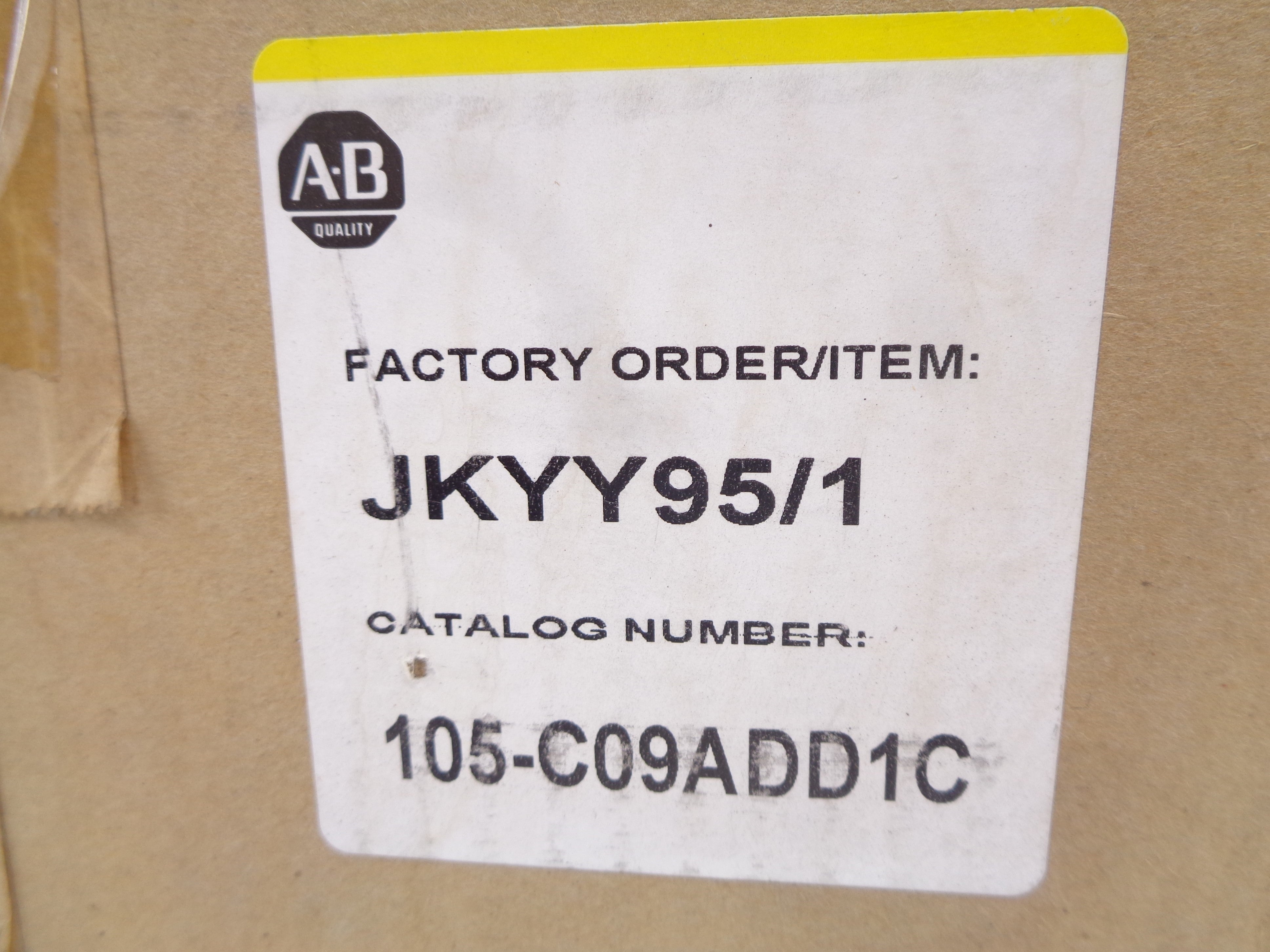 ALLEN BRADLEY 105-C09ADD1C SER. B (BR/YL) NSMP