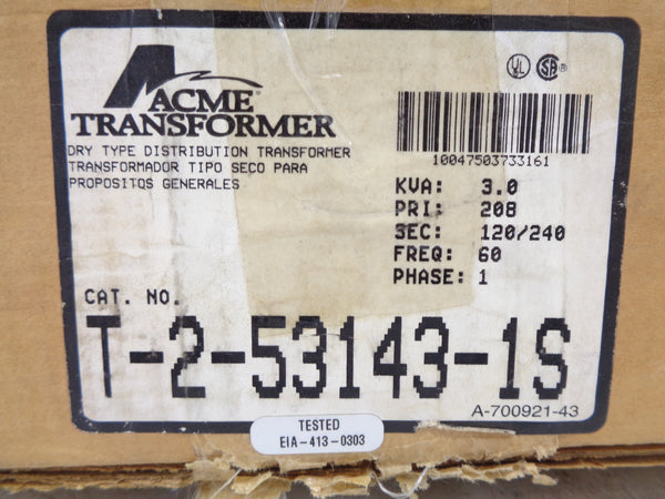 ACME TRANSFORMER T-2-53143-1S NSMP