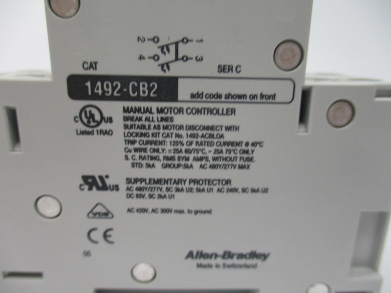 ALLEN BRADLEY 1492-CB2H020 SER. C 2A 277/480VAC NSNP