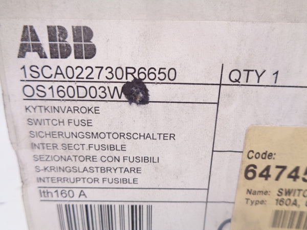 ABB OS160D03W NSMP