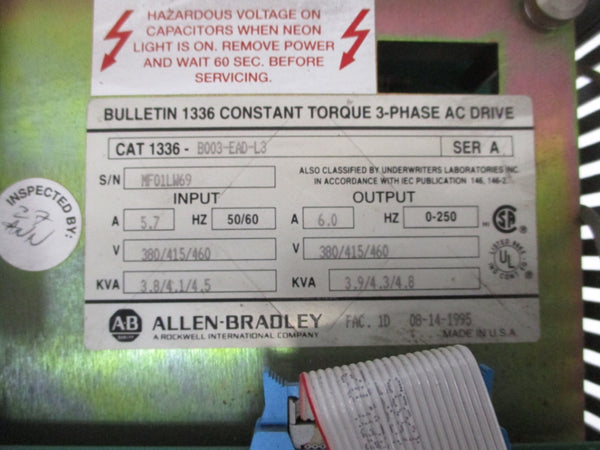 ALLEN BRADLEY 1336-B003-EAD-L3 SER. A UNMP