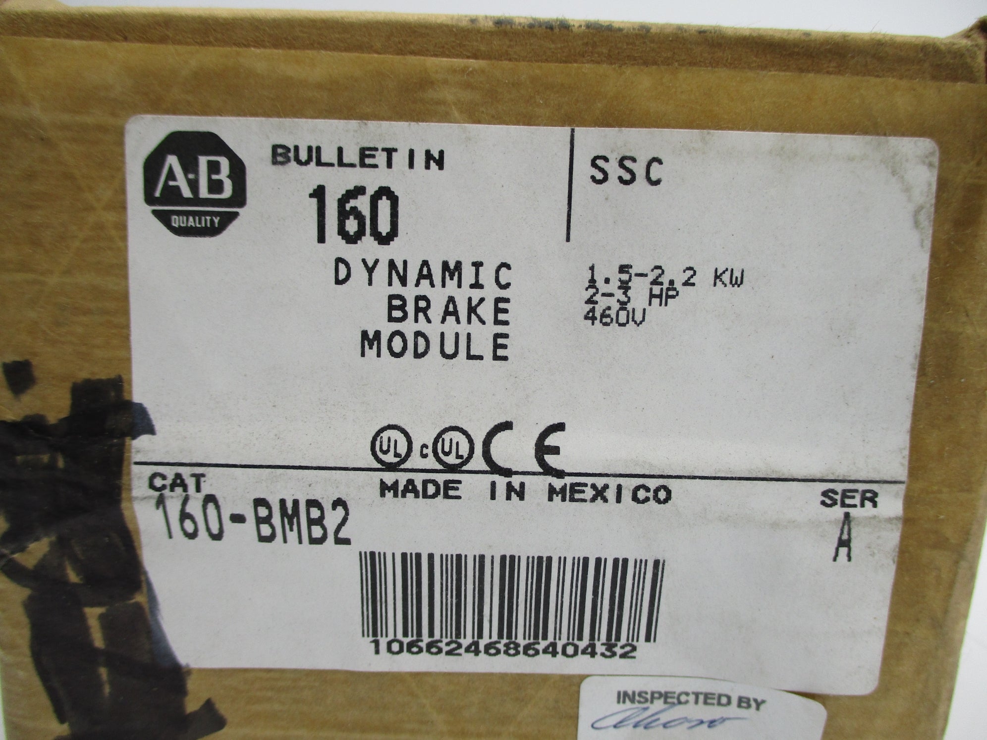 ALLEN BRADLEY 160-BMB2 SER. A 460V (BR/WH) NSFS