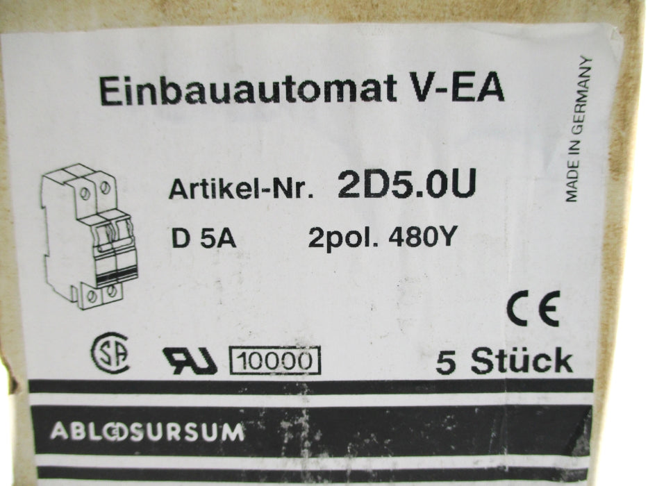 ABL SURSUM 2D5.0U 5A 415V (PKG OF 5) NSMP