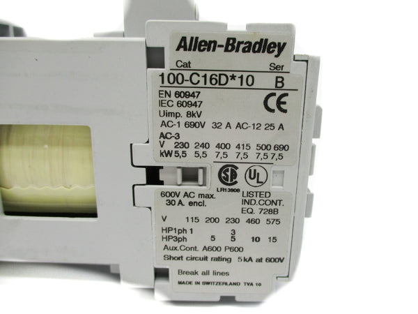 ALLEN BRADLEY 100-C16DJ10 SER. B 24VDC UNMP